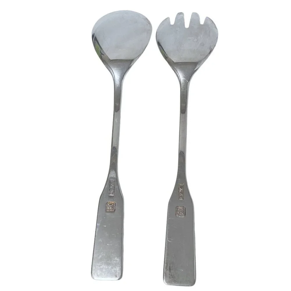 Vintage Salad Servers MK Silverplate Serving Fork and Spoon 9.25